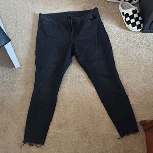 Kut from the Kloth Black Frayed Hem Jeans